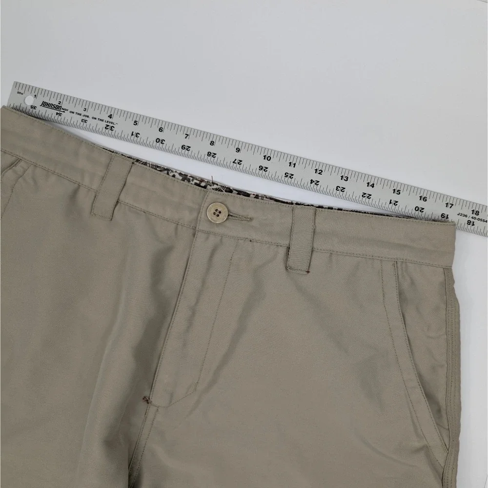 Vintage Y2K Quiksilver Cargo Shorts Mens 34x9 Tan Skater‎ Surfer Streetwear